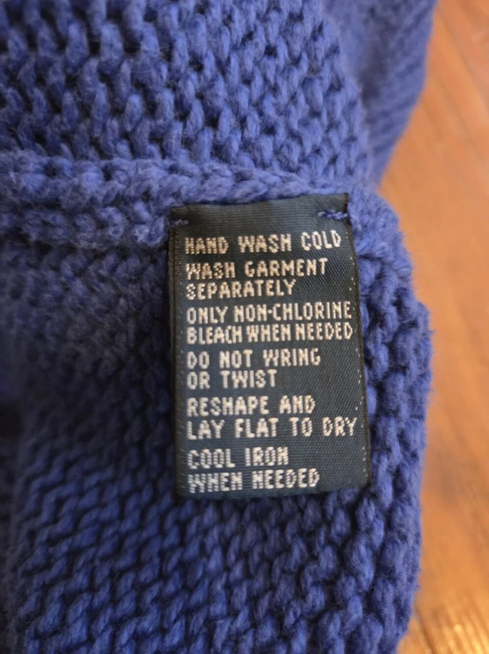 Polo Ralph Lauren Sweater Blue Shawl Collar Toggle Knit Linen Size L - Picture 6 of 8